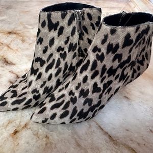 Leopard fur booties